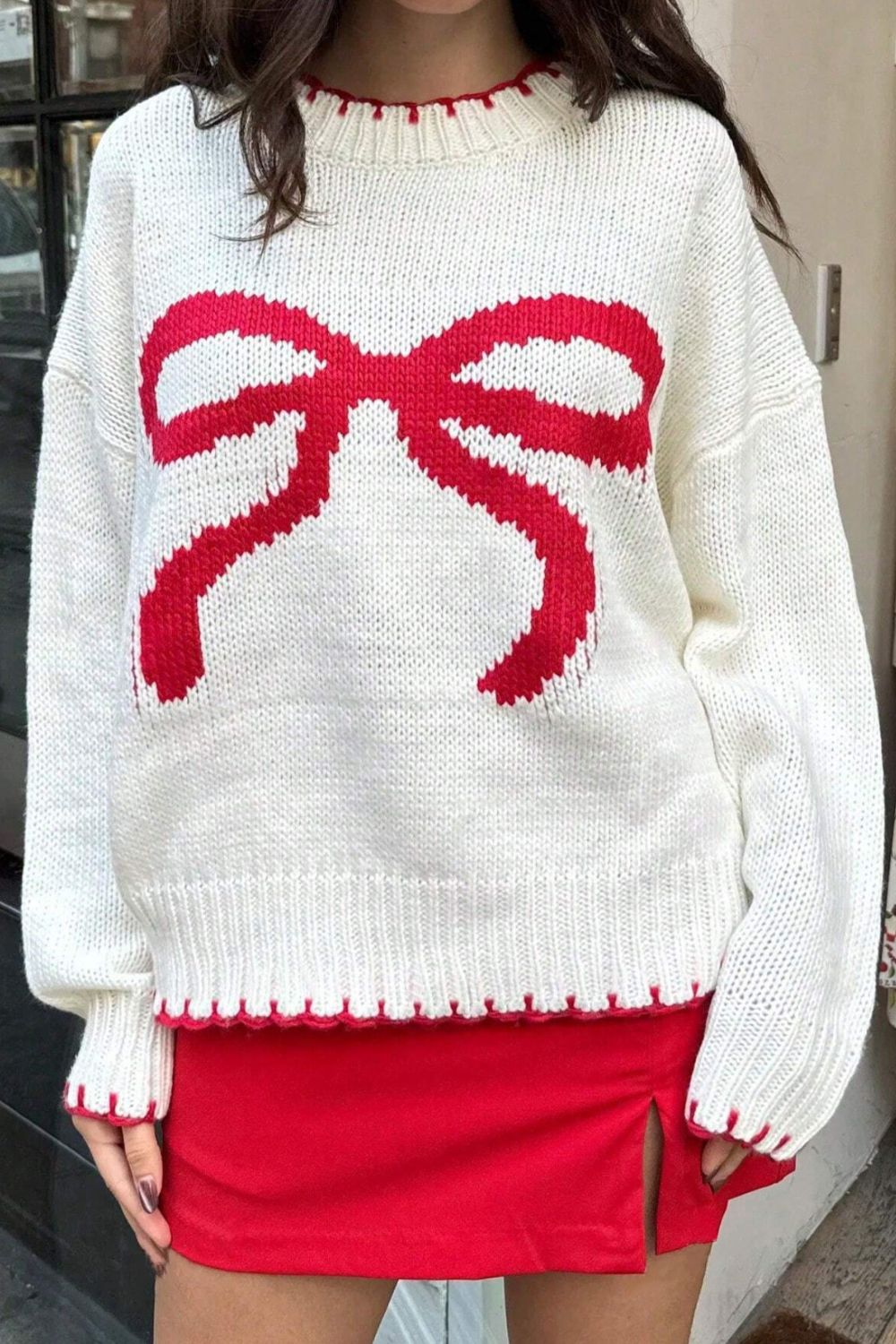 Holly Bow Sweater