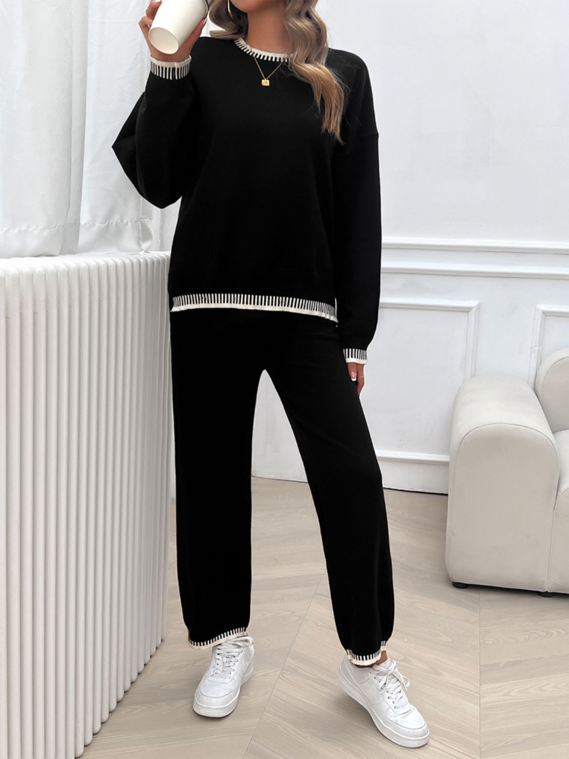 Devine Top and Pants Sweater Set