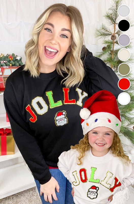 Jolly Santa Chenille Sweatshirt