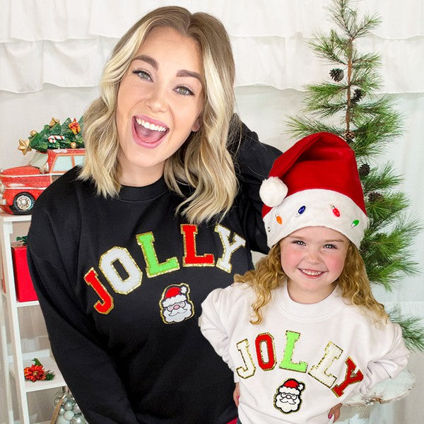 Jolly Santa Chenille Sweatshirt