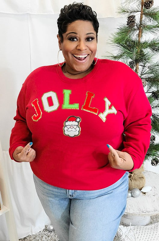 Jolly Santa Chenille Sweatshirt