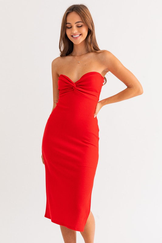 TUBE TWIST MIDI DRESS