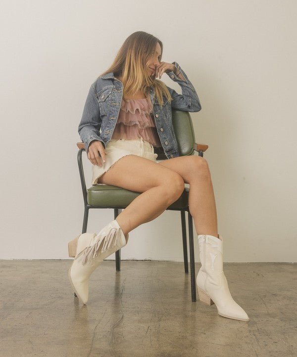 Millie - Fringe Framed Bootie