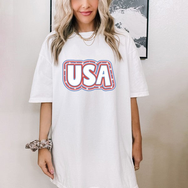 USA Outline Garment Dyed Tee