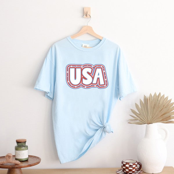 USA Outline Garment Dyed Tee