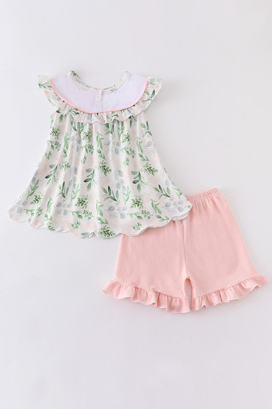 LOVE MAMA FLORAL SMOCKED SET