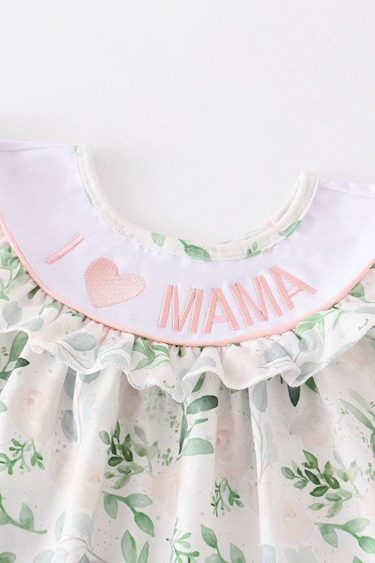LOVE MAMA FLORAL SMOCKED DRESS