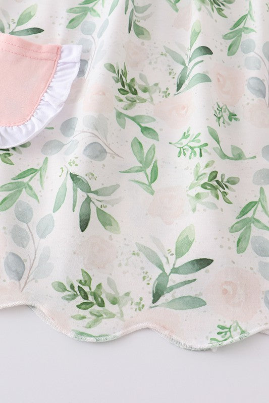 LOVE MAMA FLORAL SMOCKED DRESS