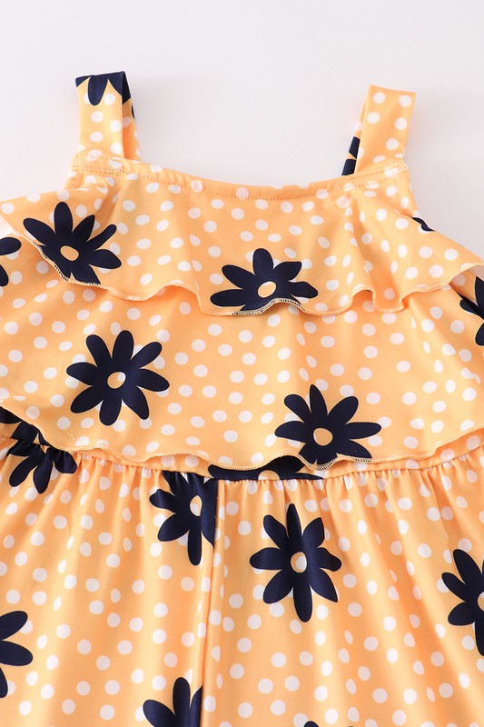 Mustard floral print jumpsuit