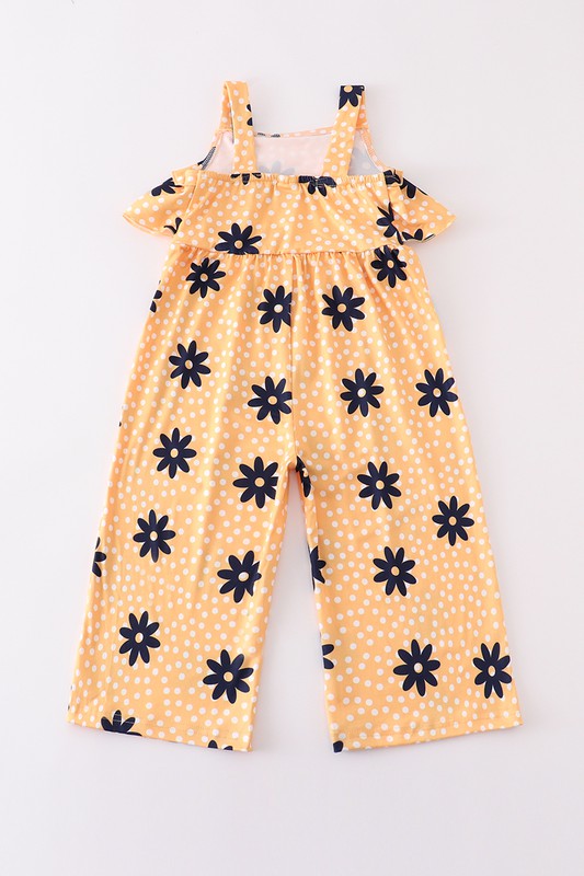Mustard floral print jumpsuit