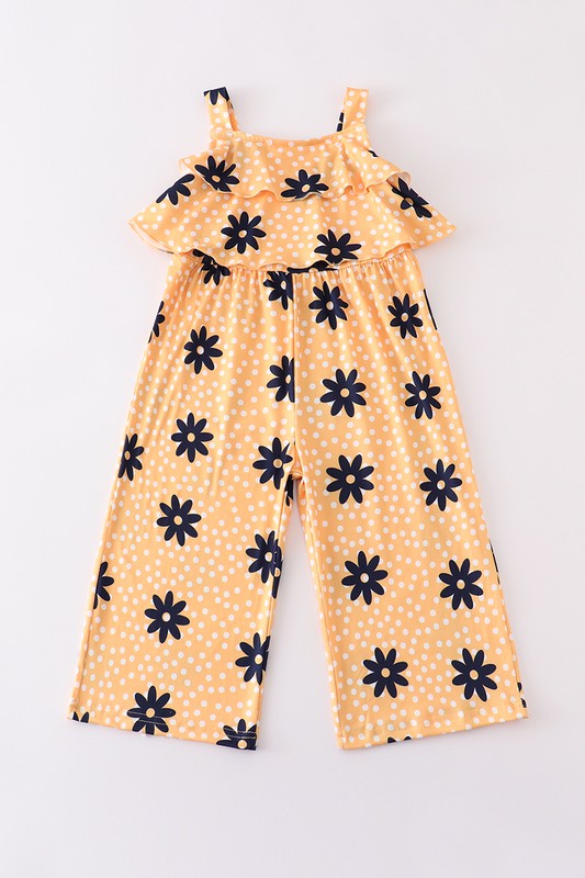 Mustard floral print jumpsuit