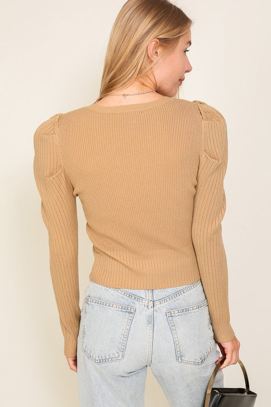 Ellis Puff Sleeve Knit Top