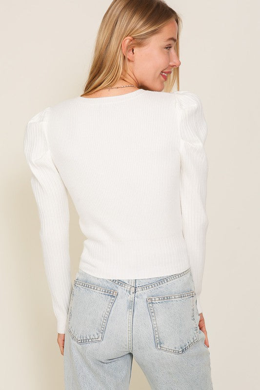 Ellis Puff Sleeve Knit Top