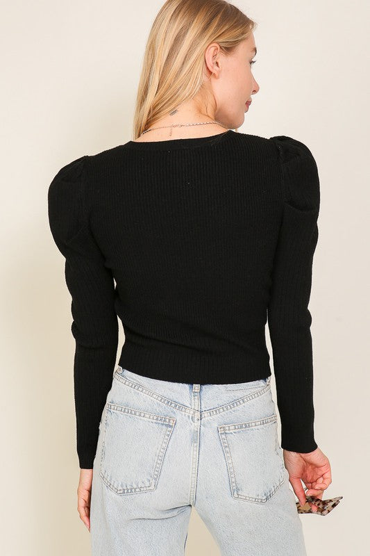 Ellis Puff Sleeve Knit Top