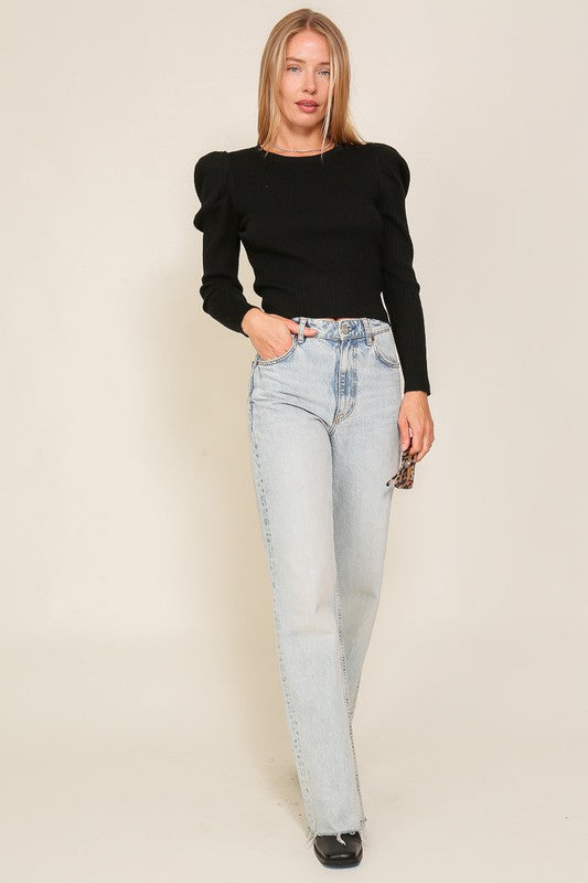 Ellis Puff Sleeve Knit Top