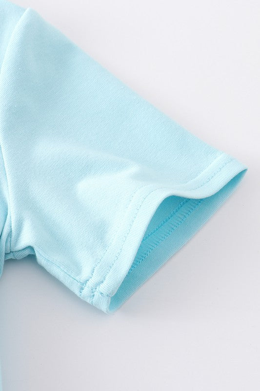 Blue character top
