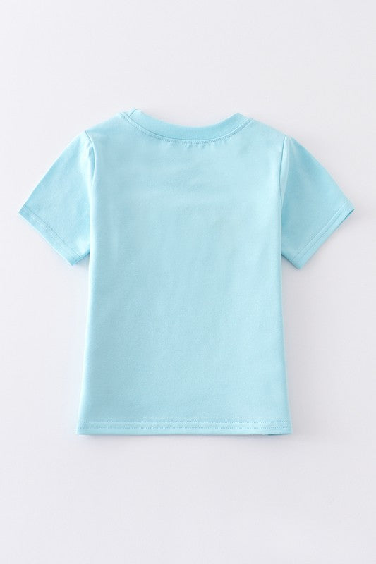 Blue character top