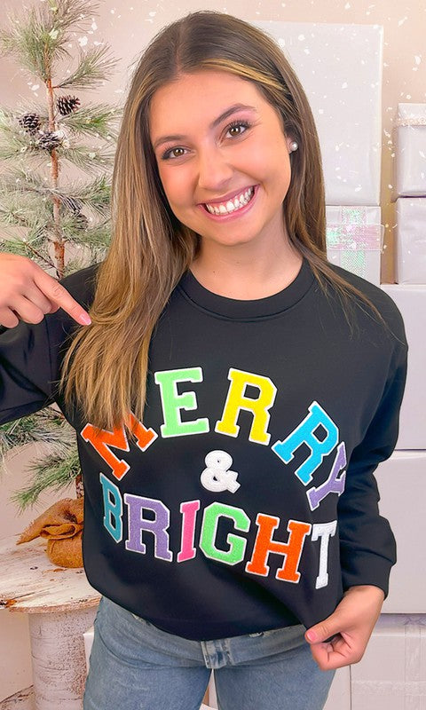 Chenille Merry and Bright Sweatshirt