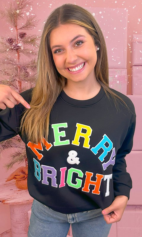 Chenille Merry and Bright Sweatshirt