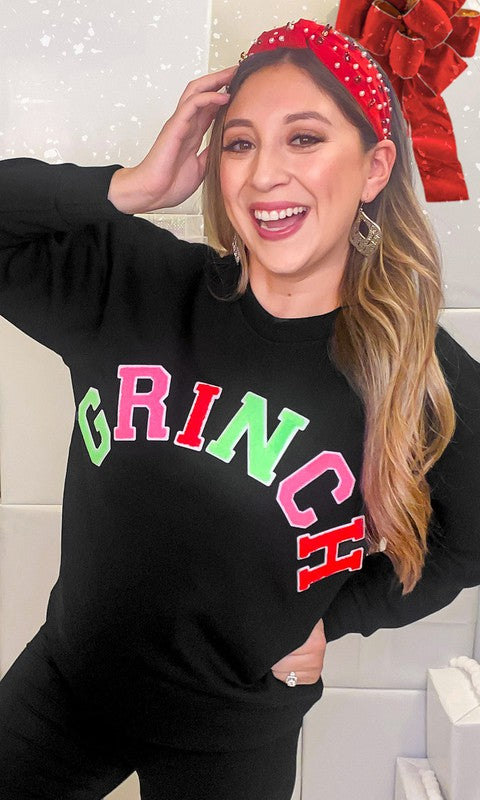 Chenille Grinch Graphic Sweatshirt