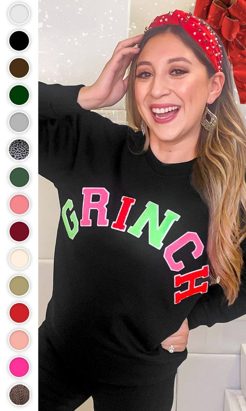 Chenille Grinch Graphic Sweatshirt