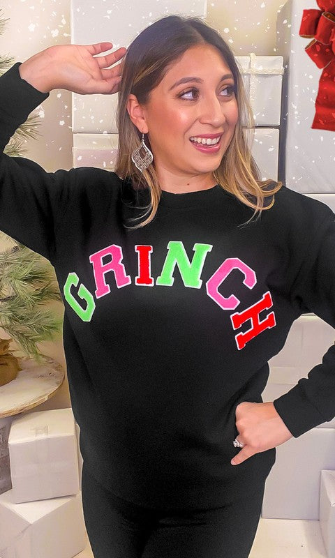 Chenille Grinch Graphic Sweatshirt