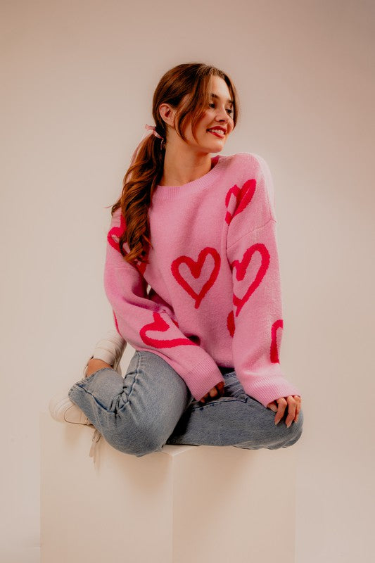 You and Me Heart Sweater