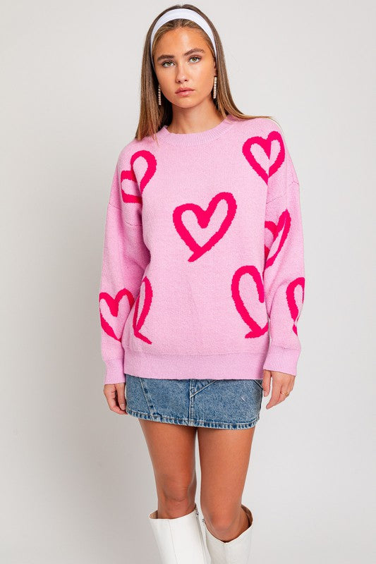 You and Me Heart Sweater