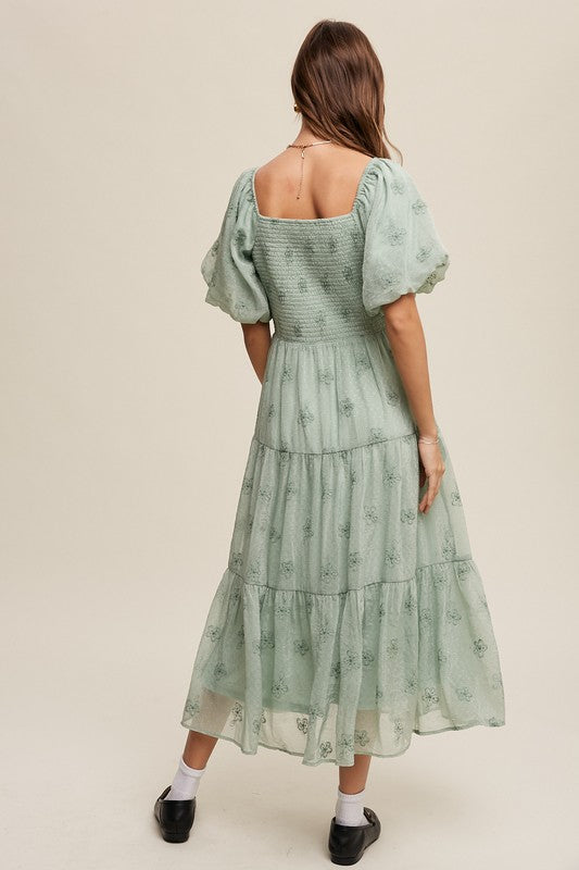 Blooms Embroidered Maxi Dress