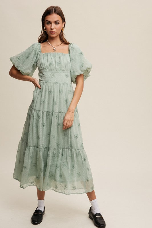 Blooms Embroidered Maxi Dress