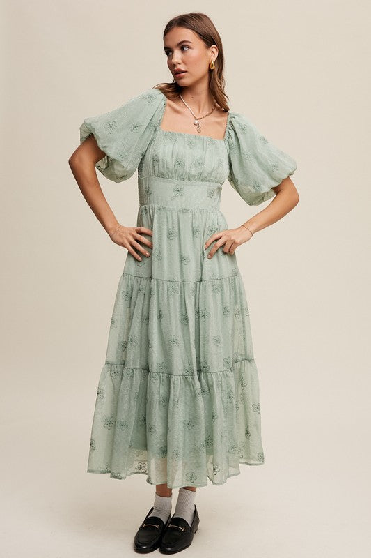 Blooms Embroidered Maxi Dress