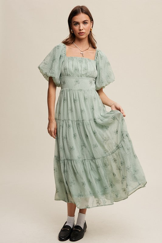 Blooms Embroidered Maxi Dress
