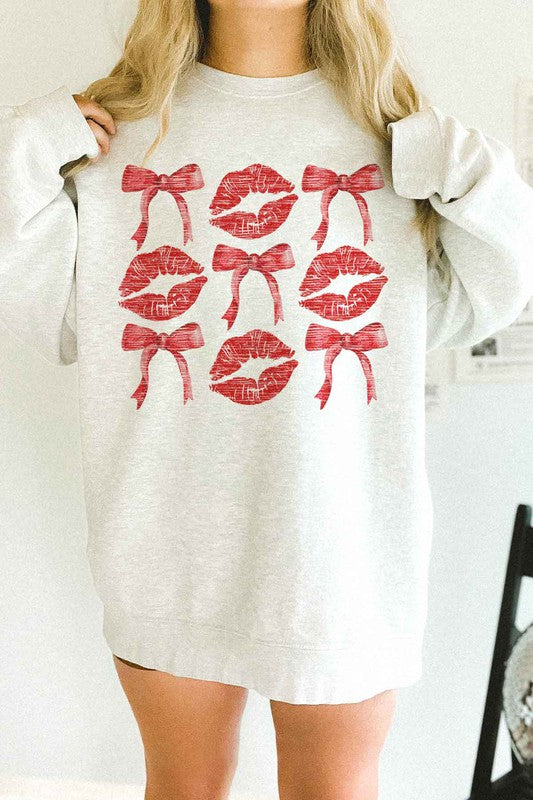 RED RIBBON VALENTINES OVERSIZED SWEATSHIRT