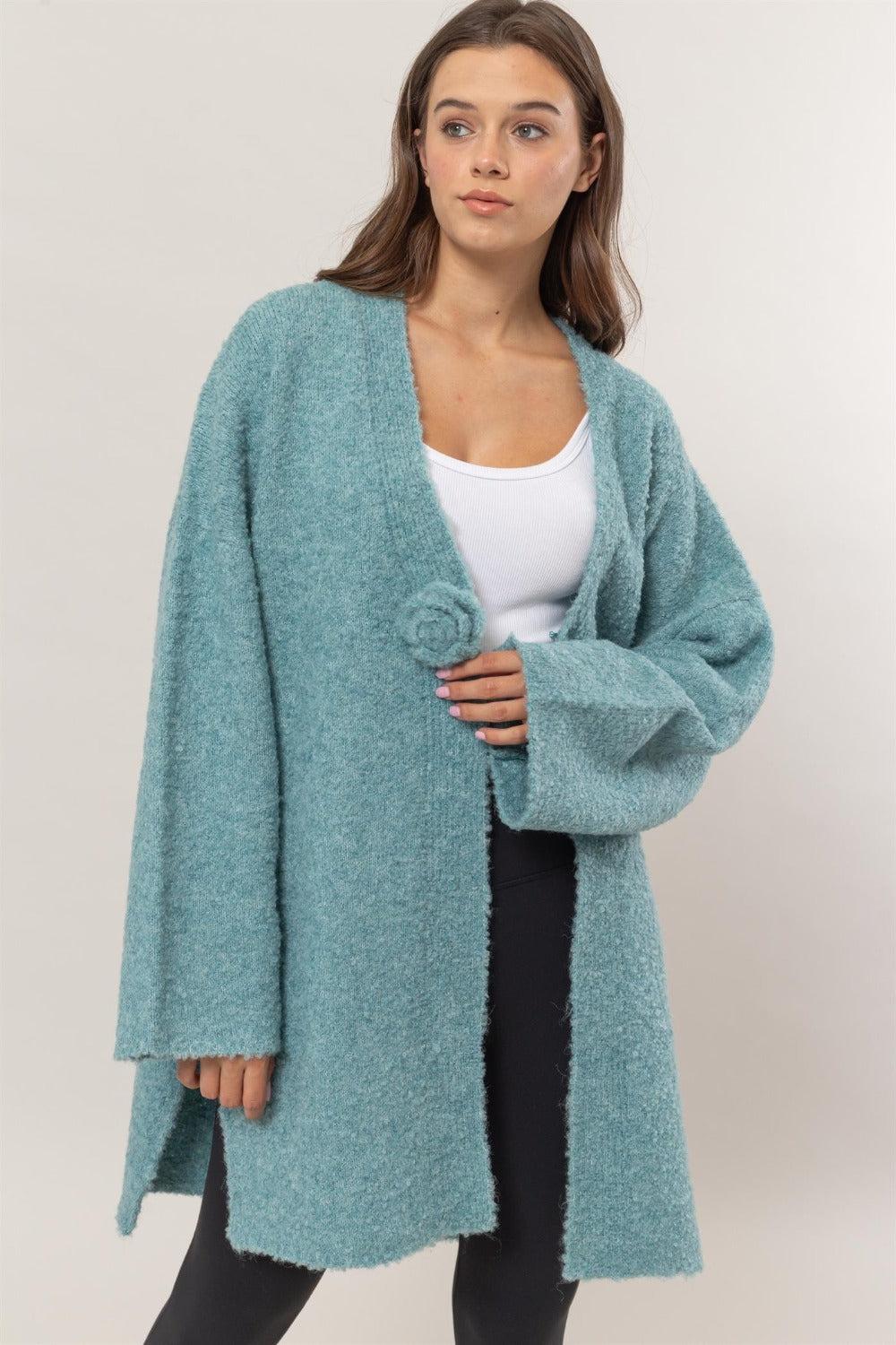 Rosie Lee Longline Slit Sweater Cardigan