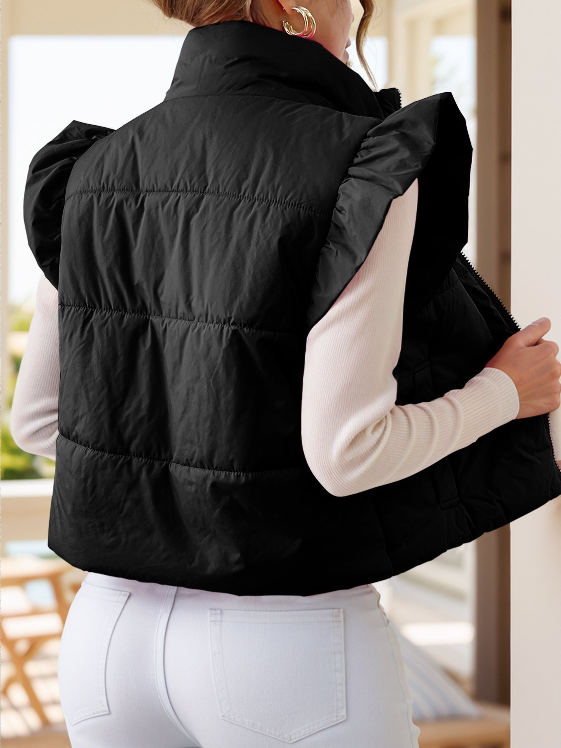 Blake Zip Up Cap Sleeve Jacket