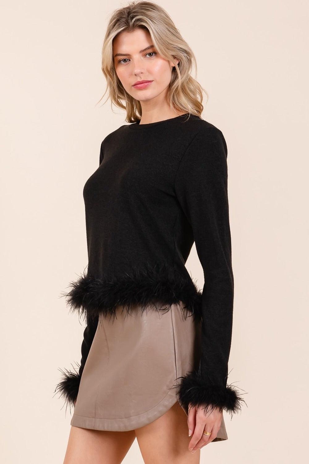 Festive Feather Knit Top