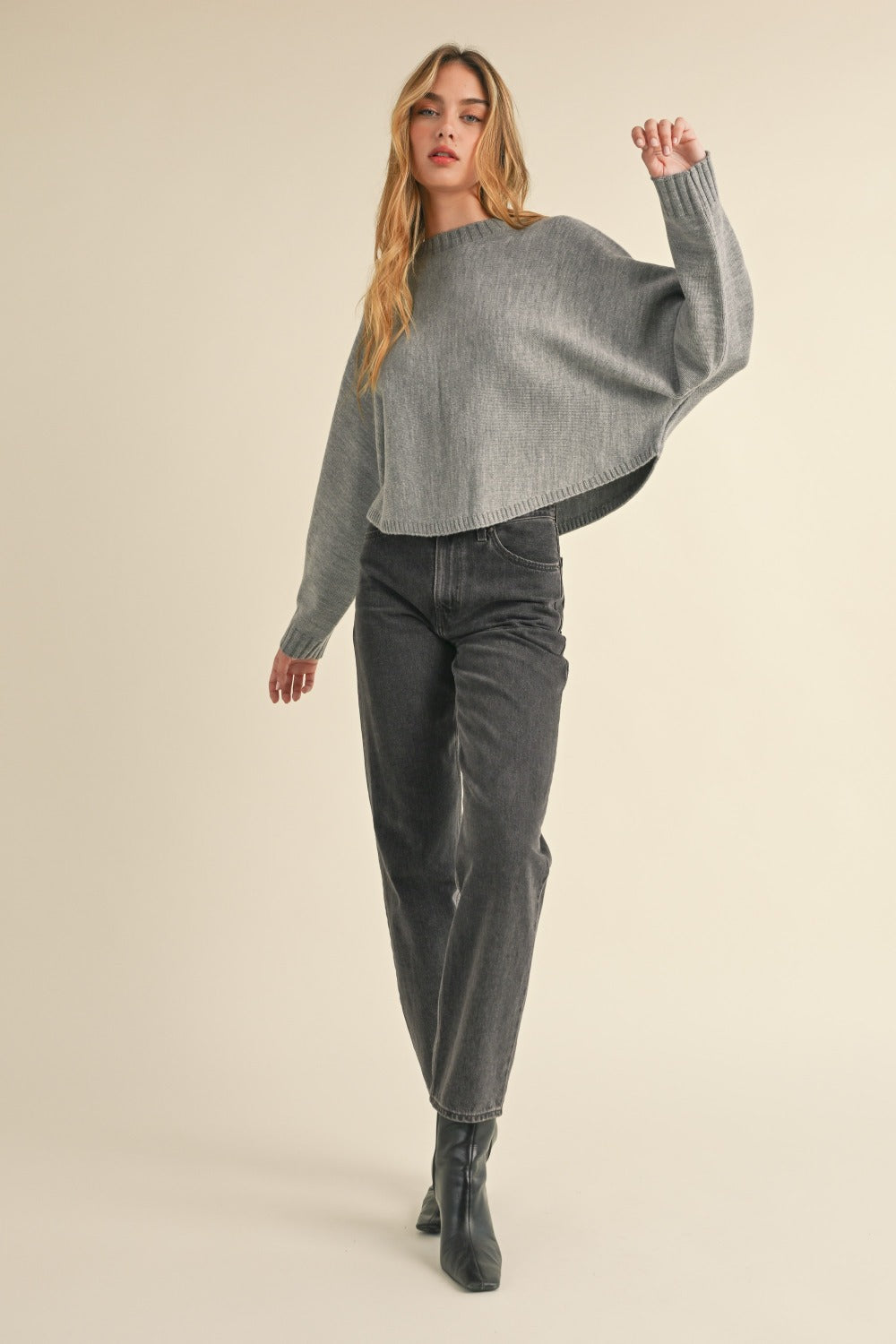 Markie Round Neck Cropped Sweater