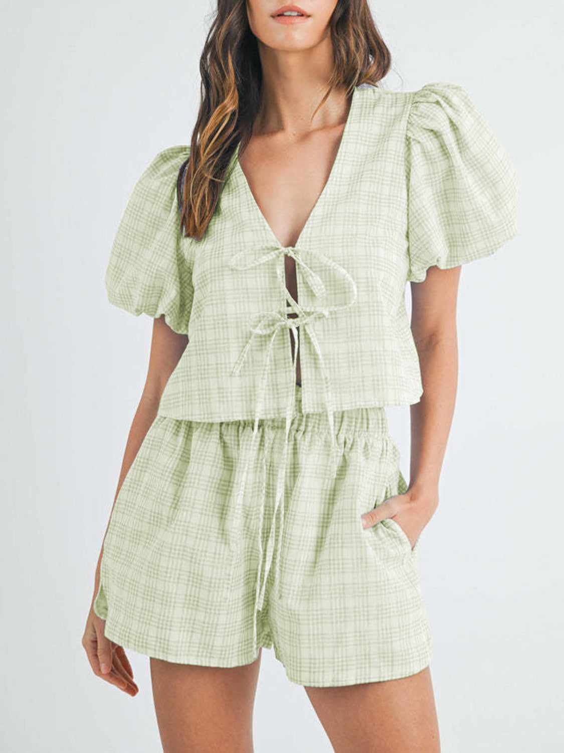 Bow Tie Top and Shorts Set