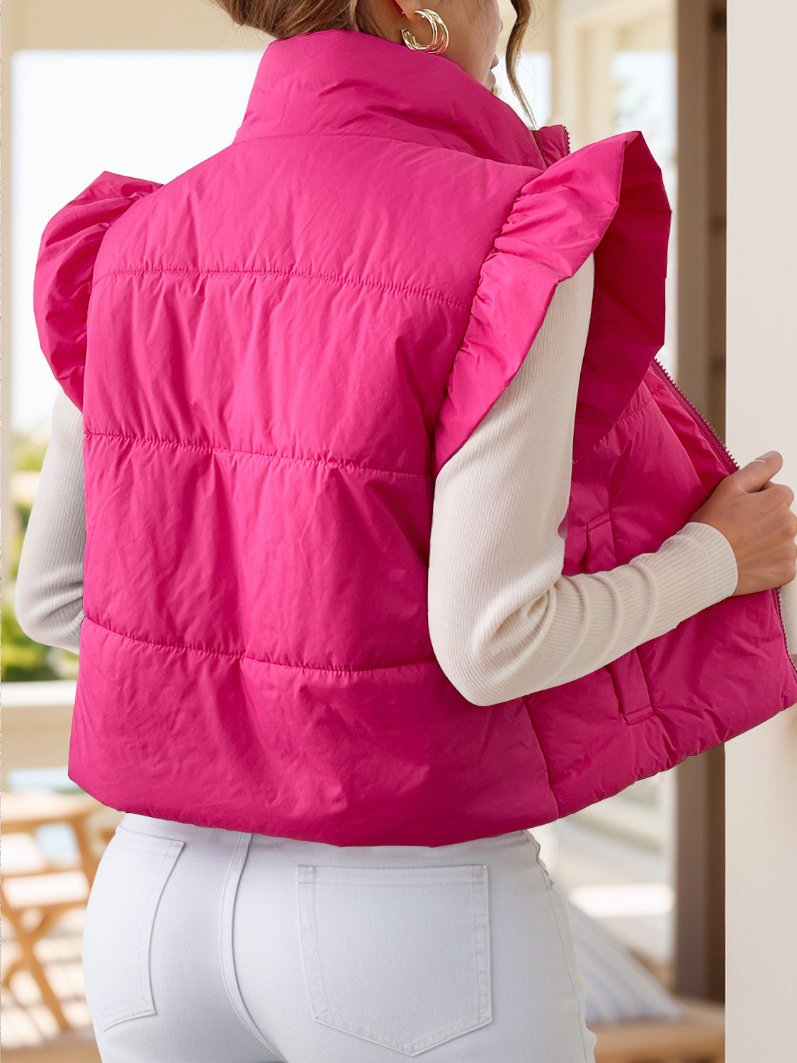 Blake Zip Up Cap Sleeve Jacket