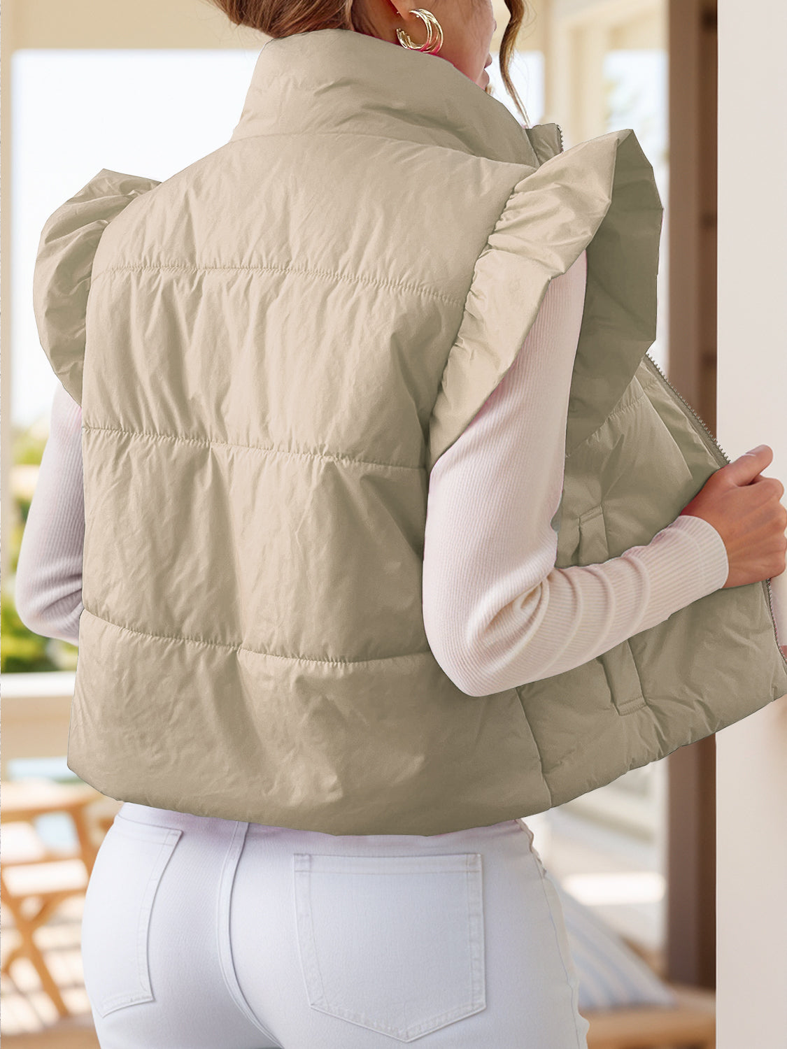 Blake Zip Up Cap Sleeve Jacket