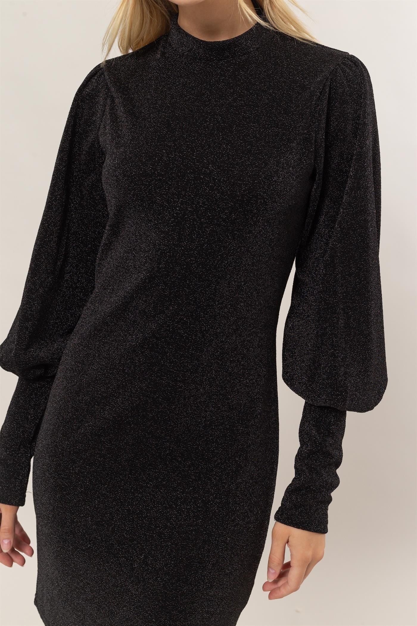 Twinkle Night Mock Neck Dress
