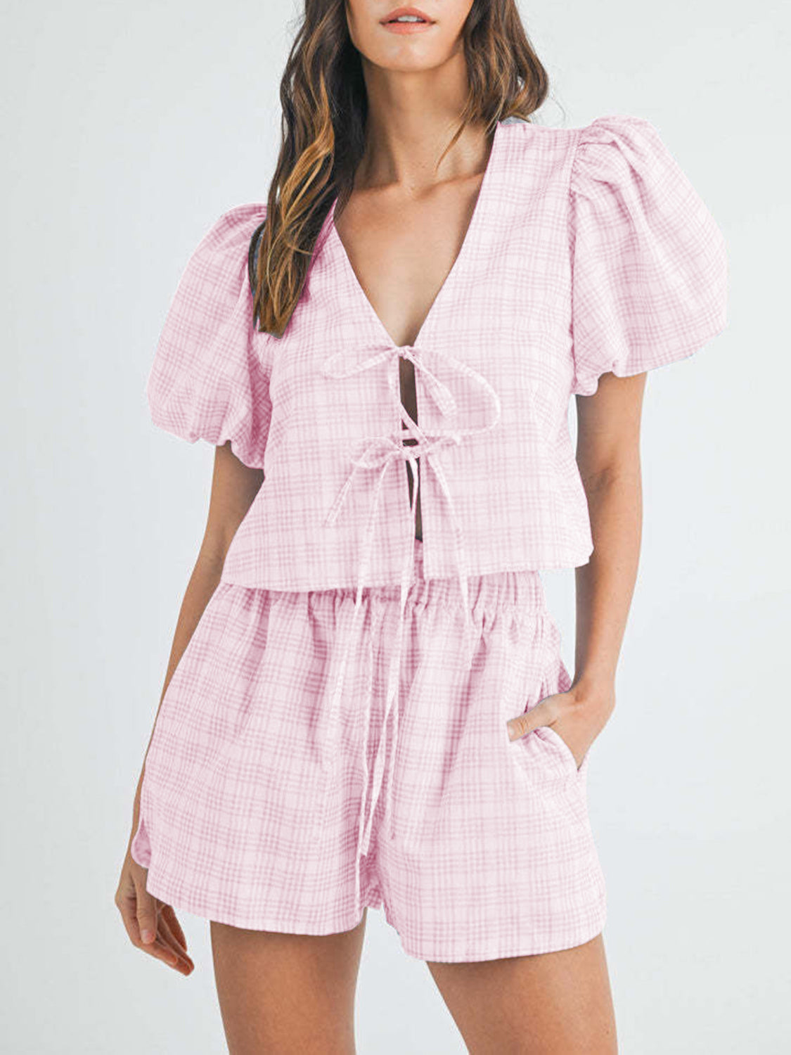 Bow Tie Top and Shorts Set