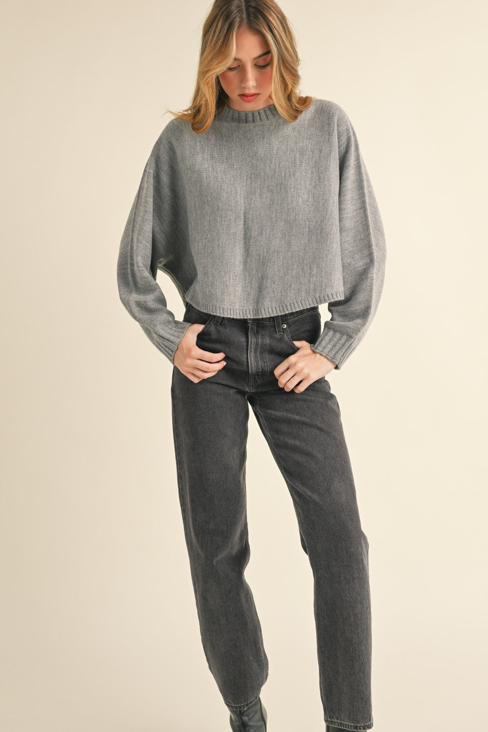 Markie Round Neck Cropped Sweater