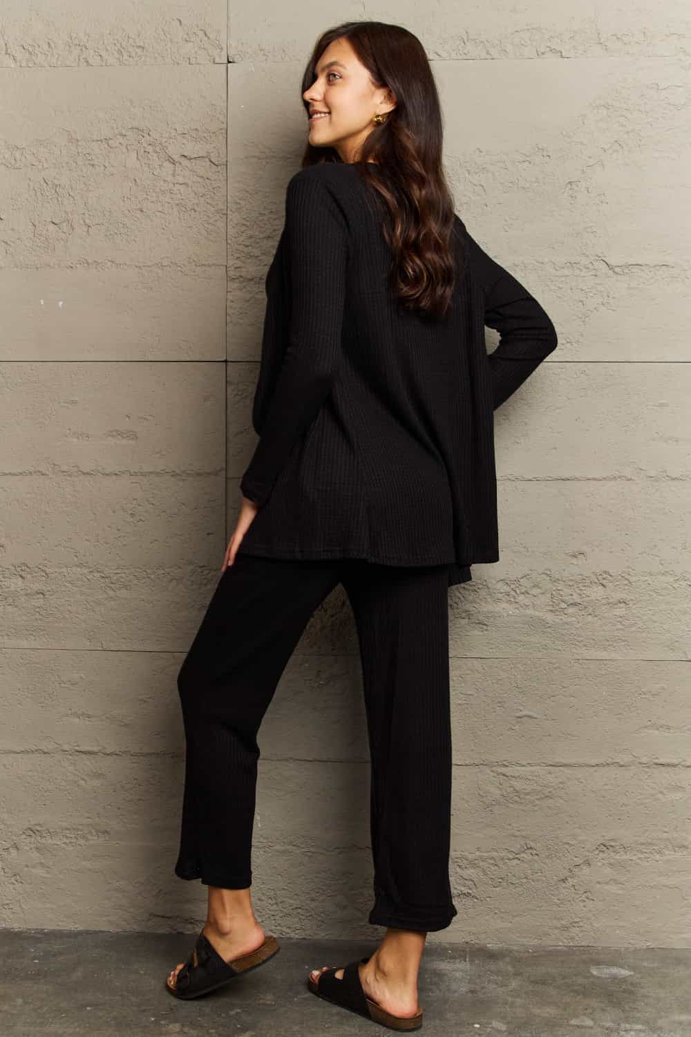 JET SET Cropped Top, Long Pants and Cardigan Lounge Set