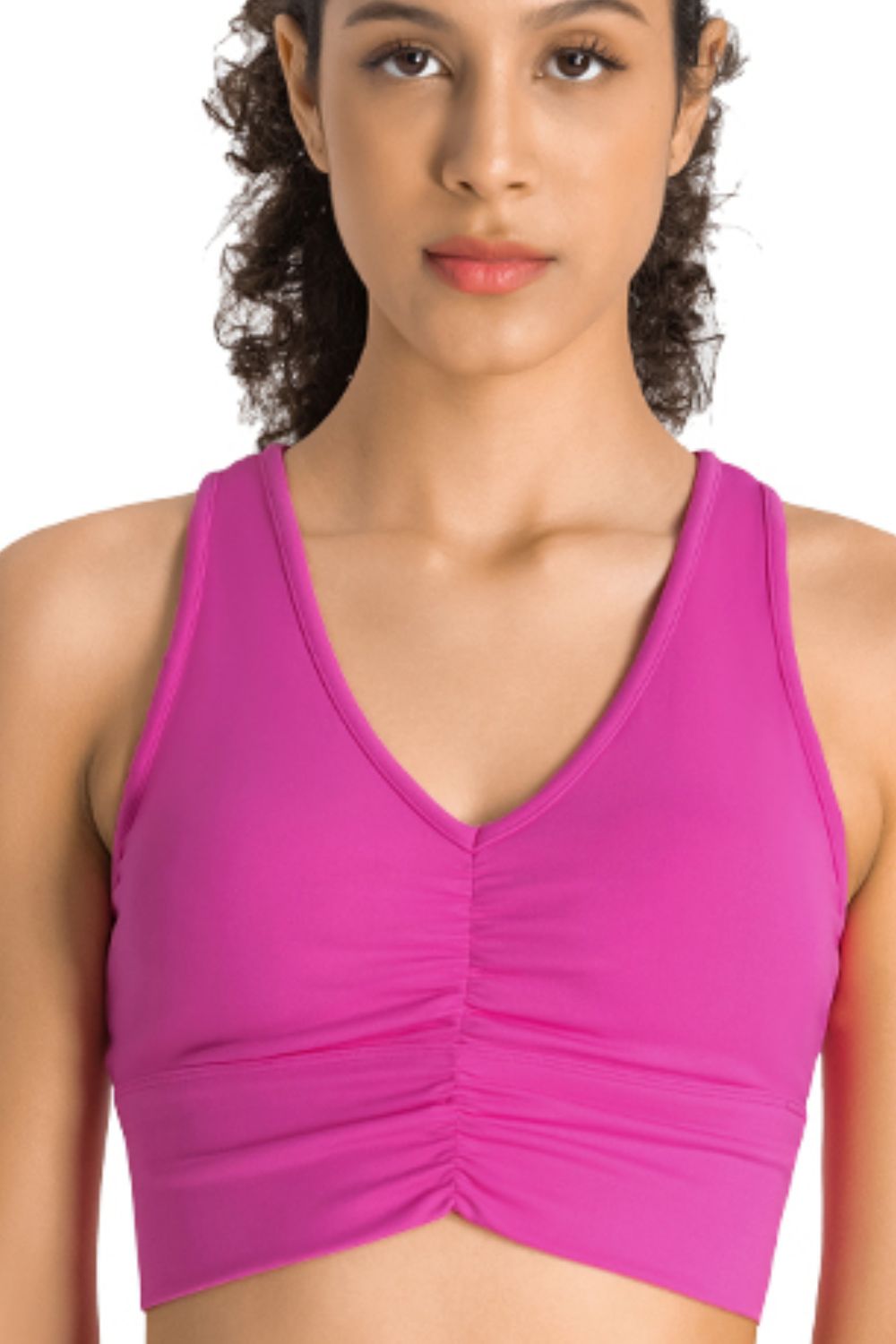 GATHERED HALTER SPORTS BRA