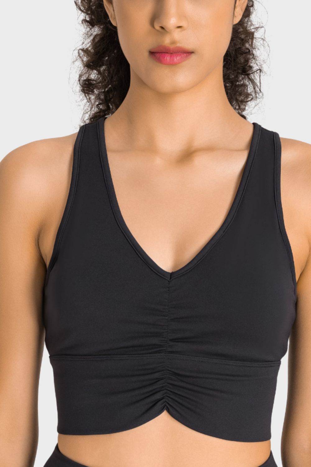 GATHERED HALTER SPORTS BRA