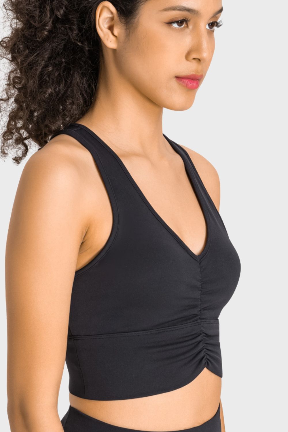 GATHERED HALTER SPORTS BRA