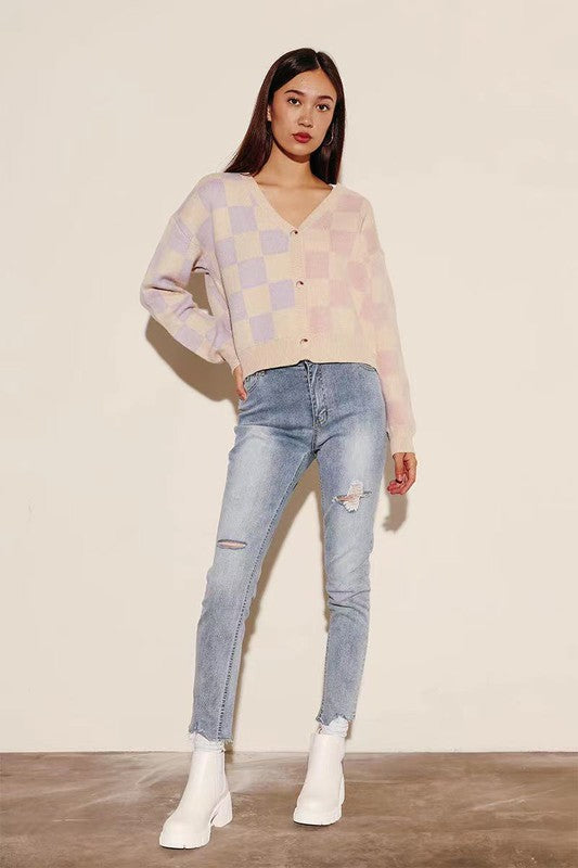 TWO TONE CARDI