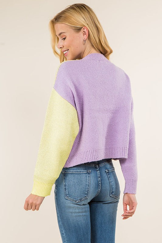 DAISY JACQUARD ROUND NECK SWEATER