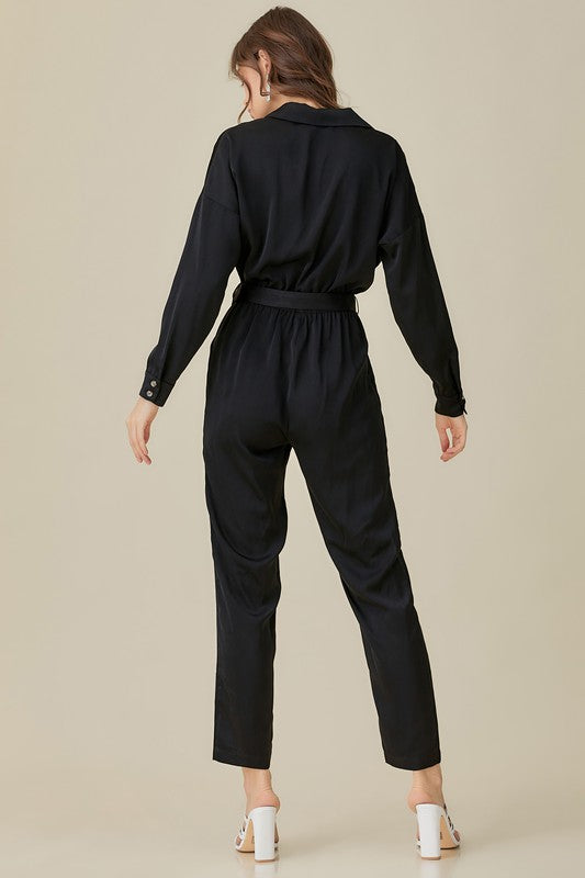 SMOOTH MOVES SATIN JUMPSUIT